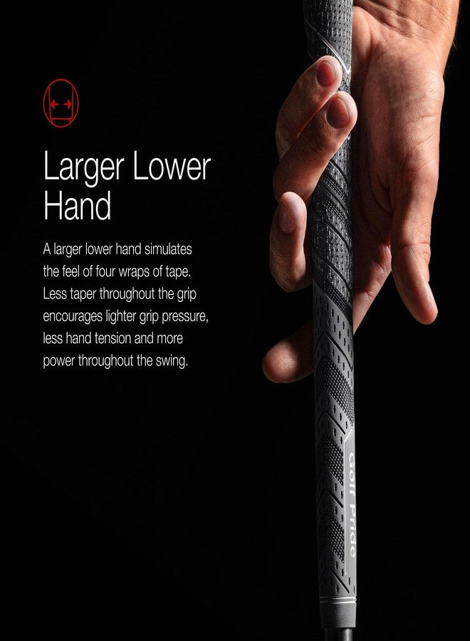 Golf Pride MCC Plus4 Golf Club Grip - All-Weather Hybrid Grip with Larger Lower Hand - Brushed Cotton Cord & Pebbled Texture - Midsize - Dark Orange/White - Image 5